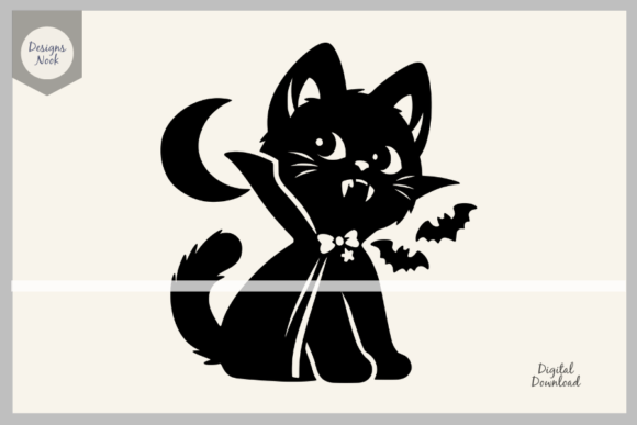 Download Vampire Kitten SVG Clipart Silhouette - Premium Resources
