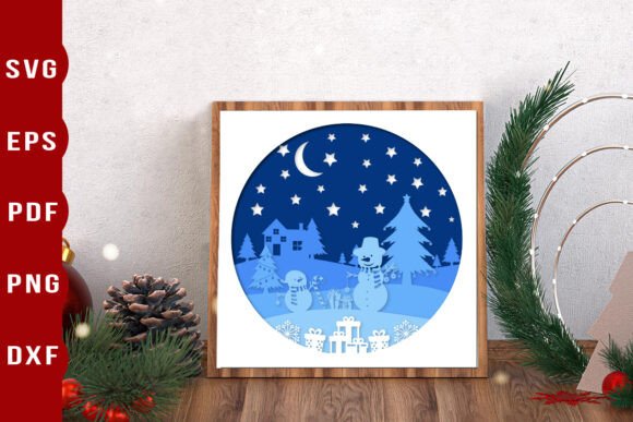 Download 3D Christmas Snowman Shadow Box SVG - Snowman shadow box svg Collection