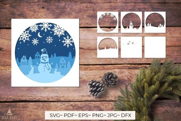 Download 3d Snowman Shadow Box Svg 3d Christmas - Snowman shadow box svg Collection