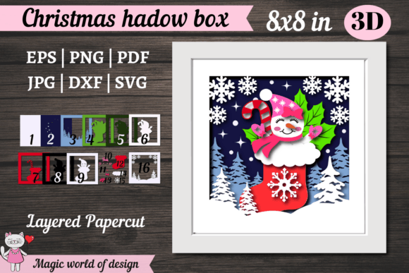 Download Shadow Box Snowman SVG, 3D Layered Paper - Premium Bundle