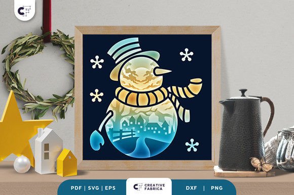 Download Snowman 3D Shadow Box Paper Cut SVG - Premium Resources