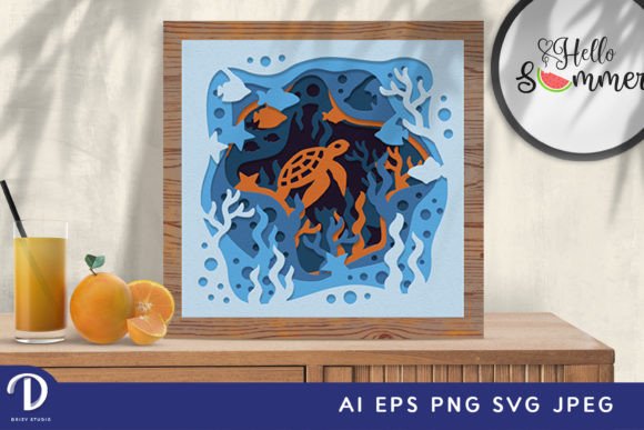 Download Underwater Life Shadow Box Paper Cut SVG - Premium Resources
