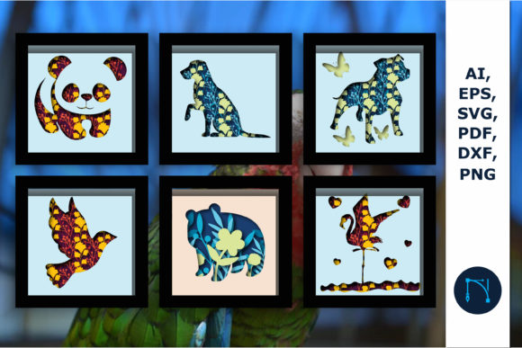 Download Multilayer Animal Shadow Box SVG Bundle - Animal shadow box Collection