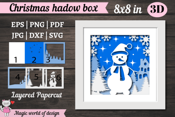 Download 3D Shadow Box Snowman SVG - Premium Resources